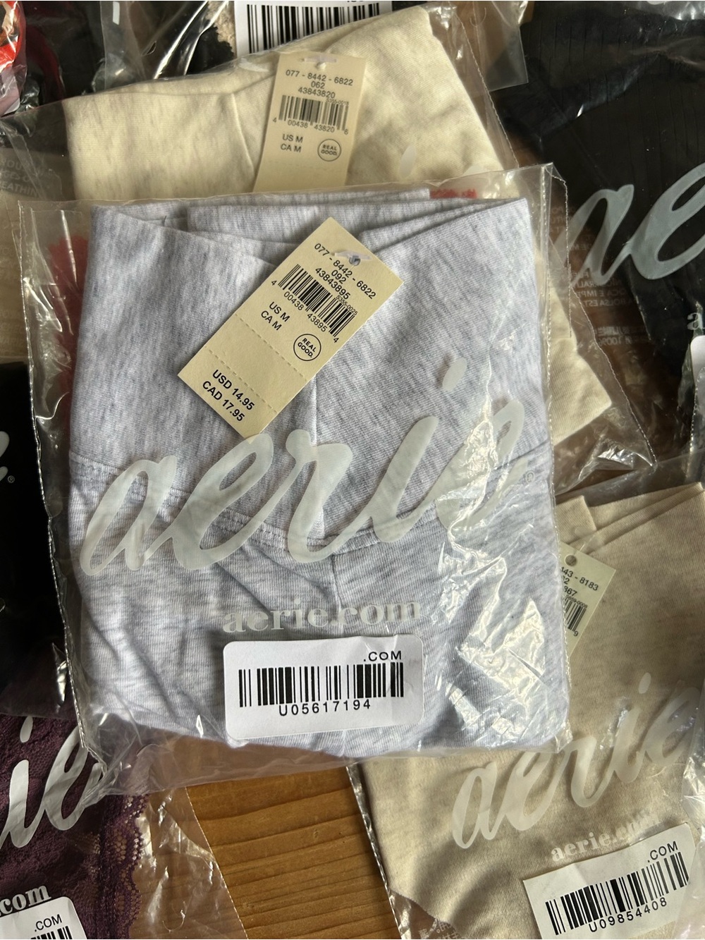 Lot of aerie Women’s Panties — new in bag, size medium, black, gray, multi - Picture 6 of 14